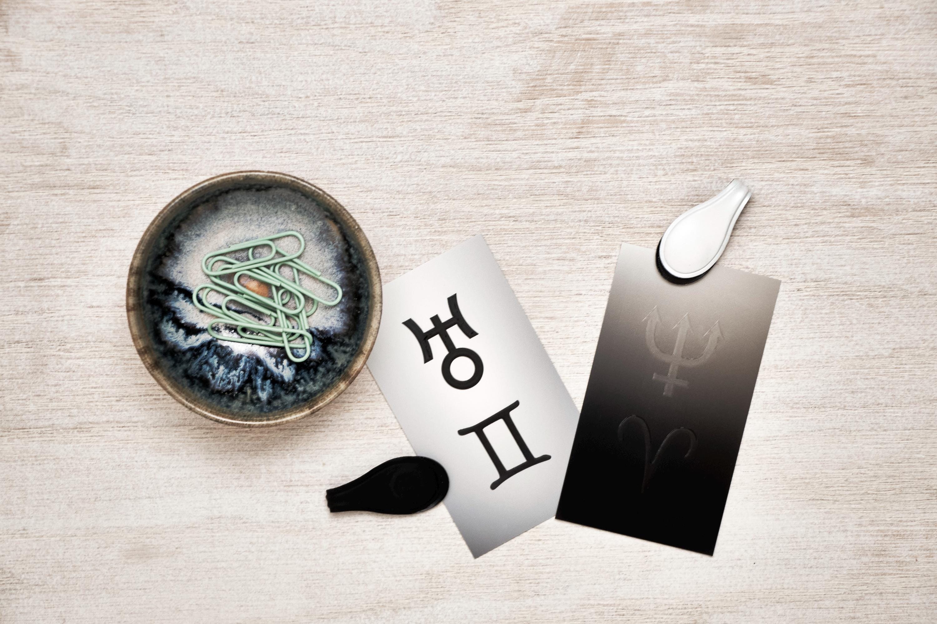 Luxe Soft-Touch Astrology Keyword Reference Cards (Set of Two) – Neptune in Aries & Uranus in Gemini Transit