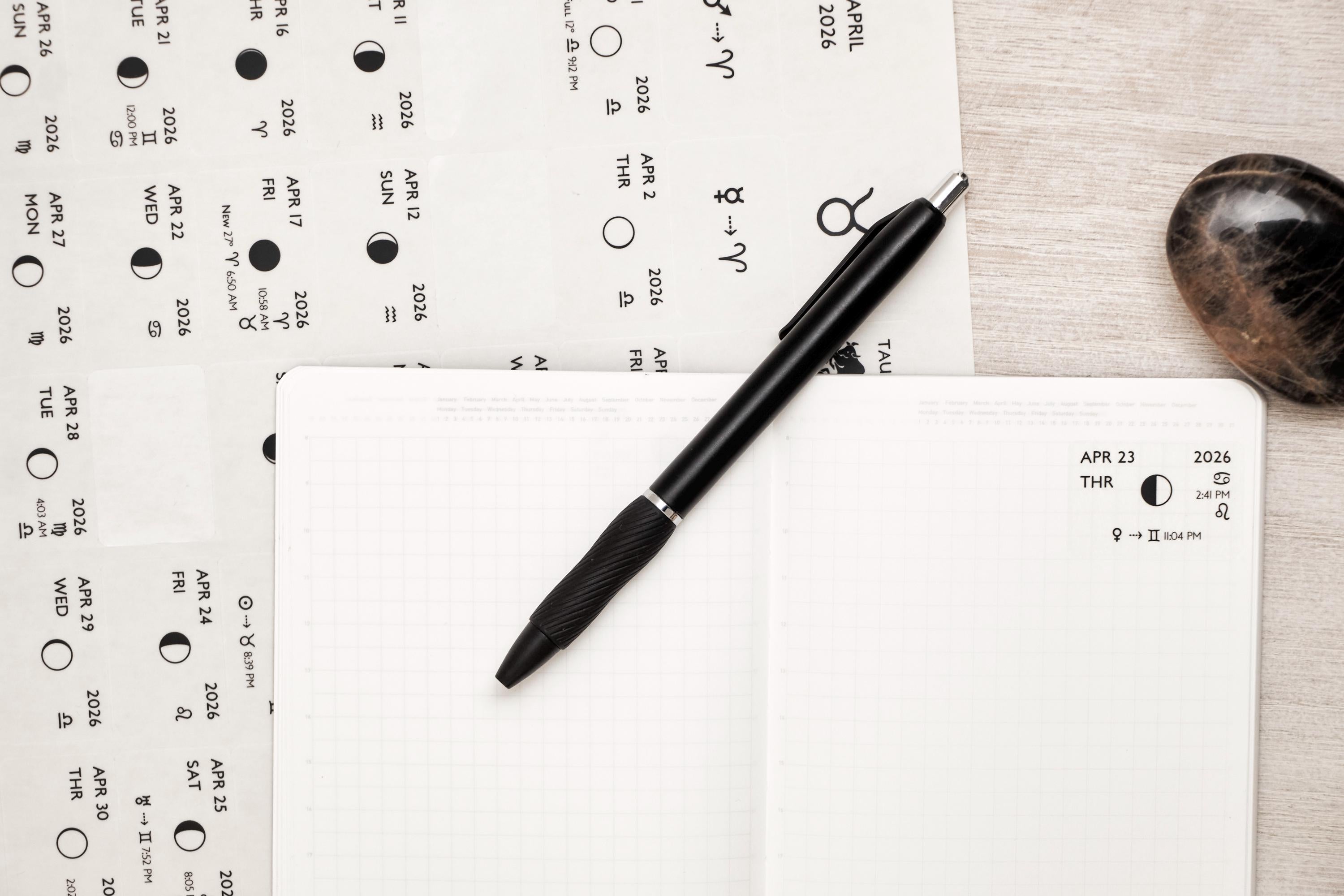 Dated DAILY Astrology Planner Stickers – Central Time Zone (CST/CDT) 1.5" Box Fit & Bujo Journal