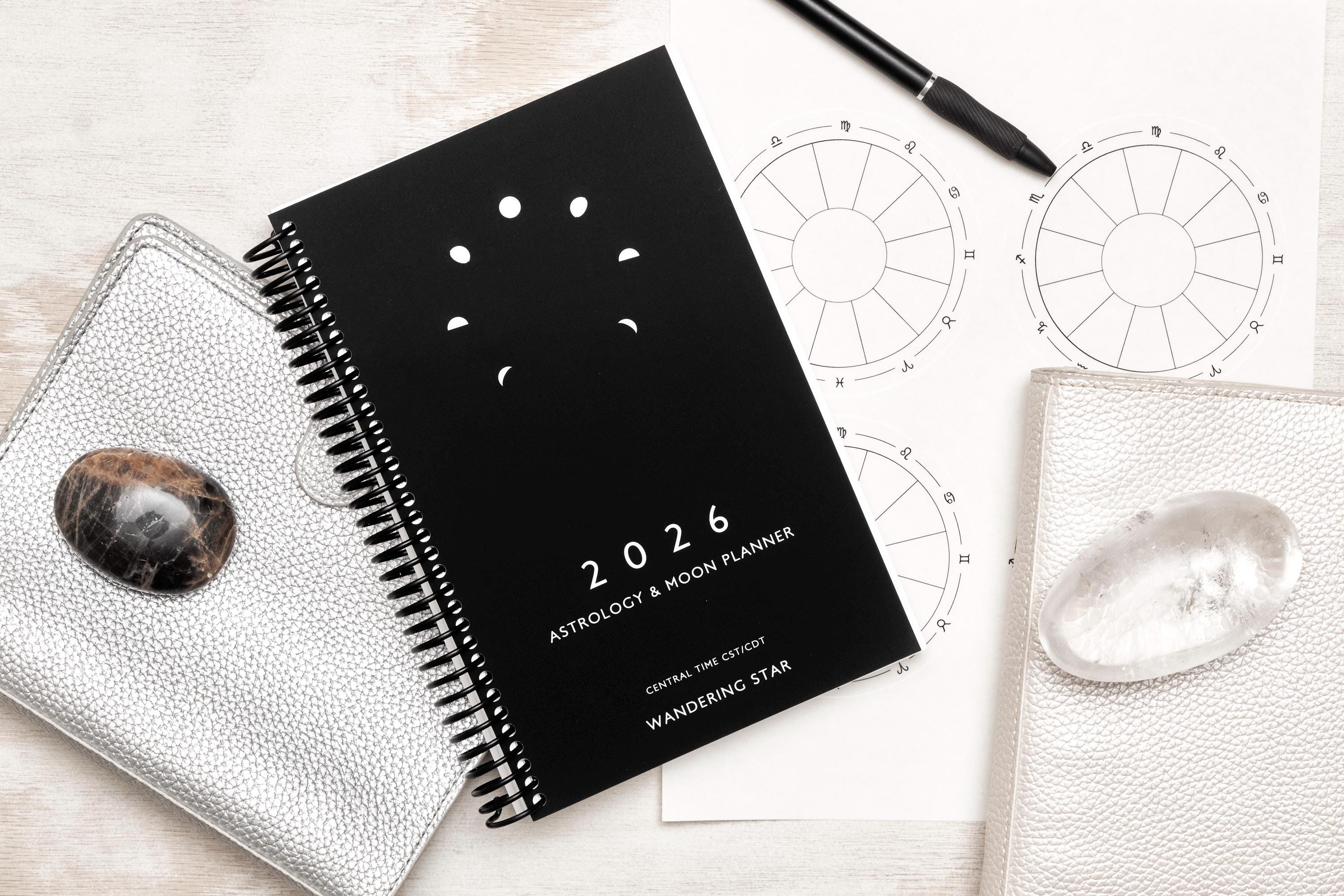 2026 Astrological Planner – Spiral Bound (5.5"x8.5") Daily Moon Phases & Transit Tracker