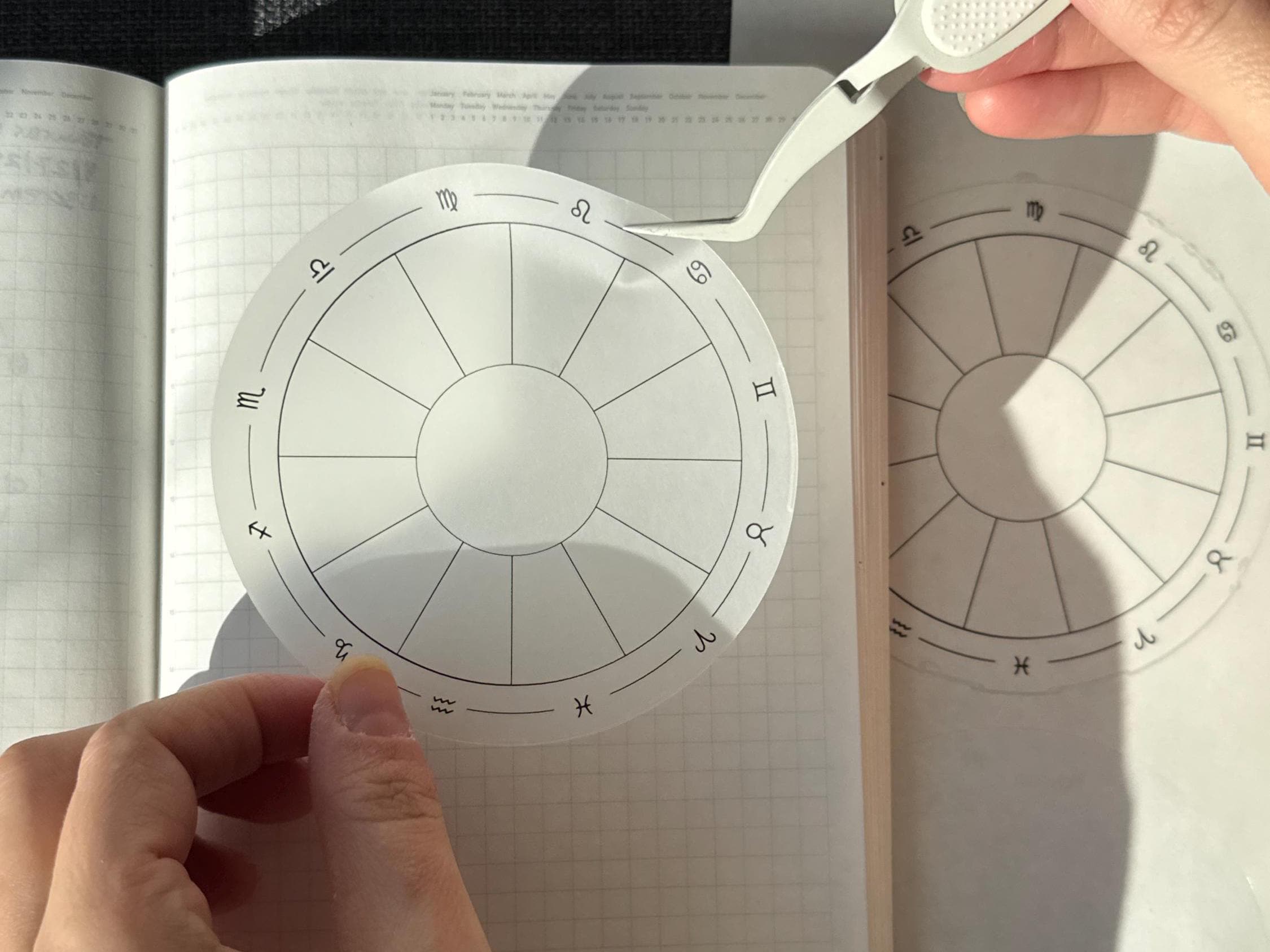 Blank Astrology Chart Stickers – Planner, Bullet Journal, Moon Journal Labels (Clear Matte, 3.75")