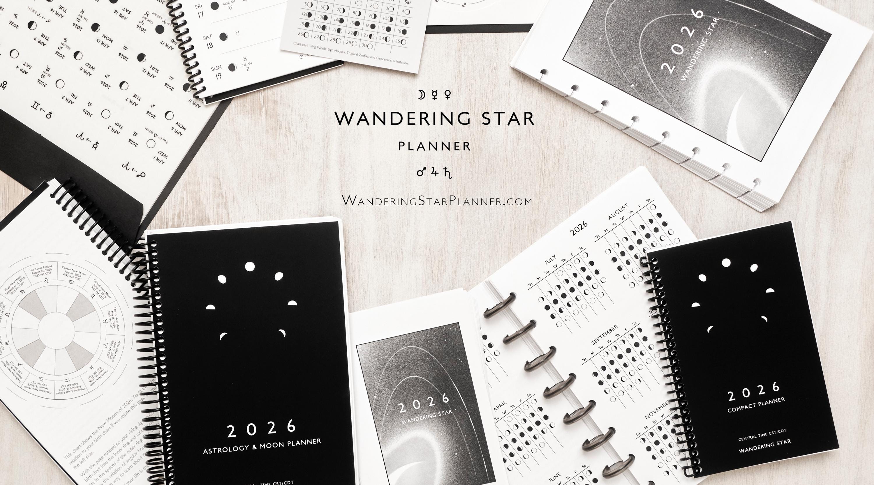 2026 Astrology Planner: Moon Phases, Transit Tracker (Printable Monthly/Weekly) - PDF Digital Delivery