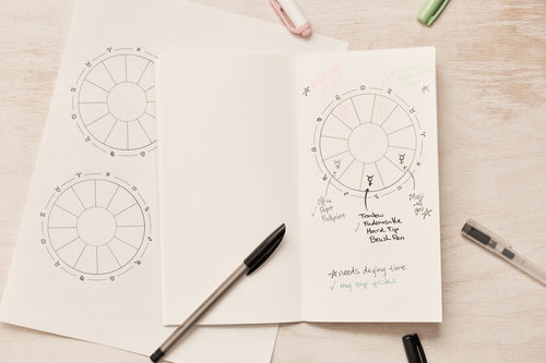 Blank Astrology Chart Stickers – Planner, Bullet Journal, Moon Journal Labels (Clear Matte, 3.75")