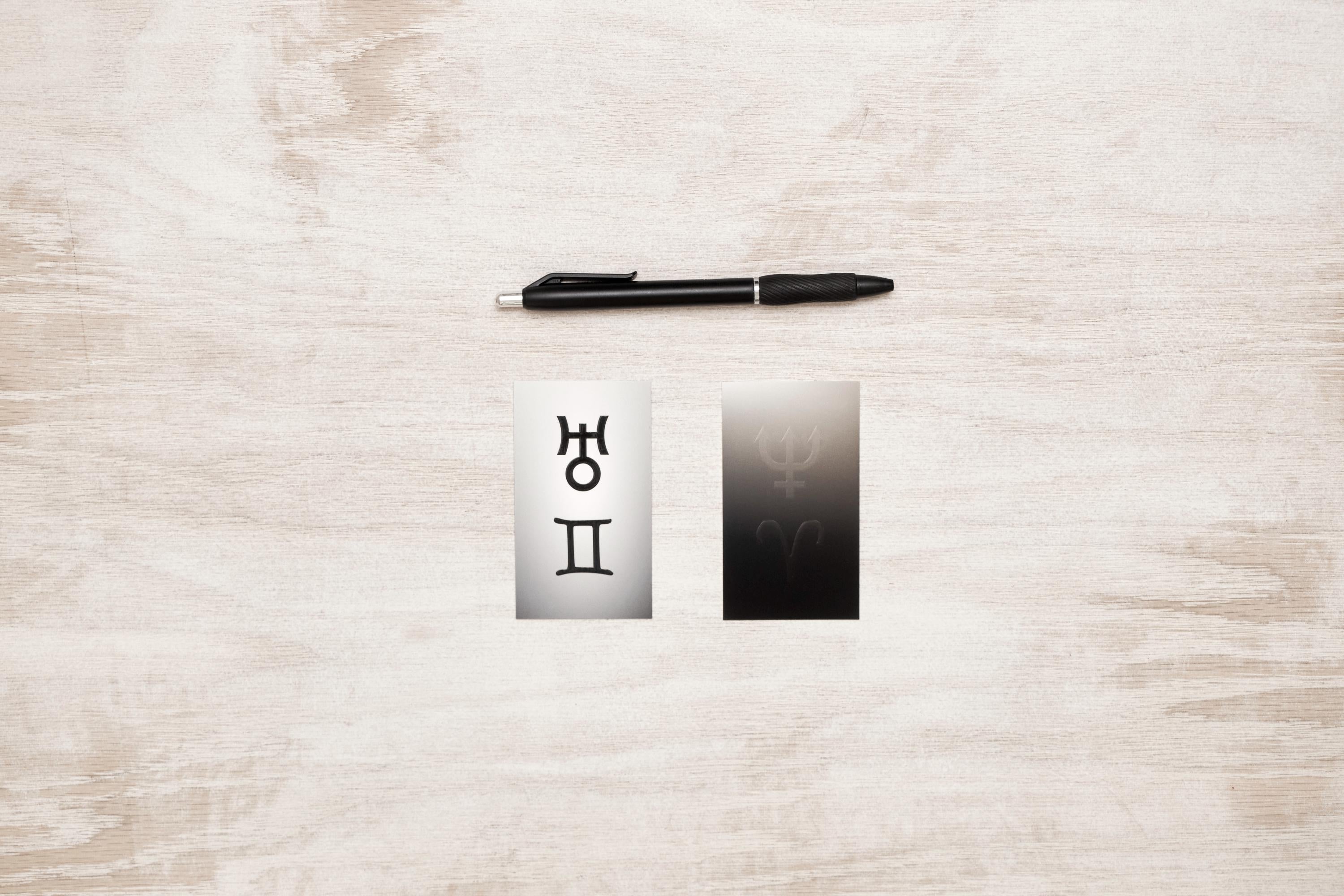 Luxe Soft-Touch Astrology Keyword Reference Cards (Set of Two) – Neptune in Aries & Uranus in Gemini Transit