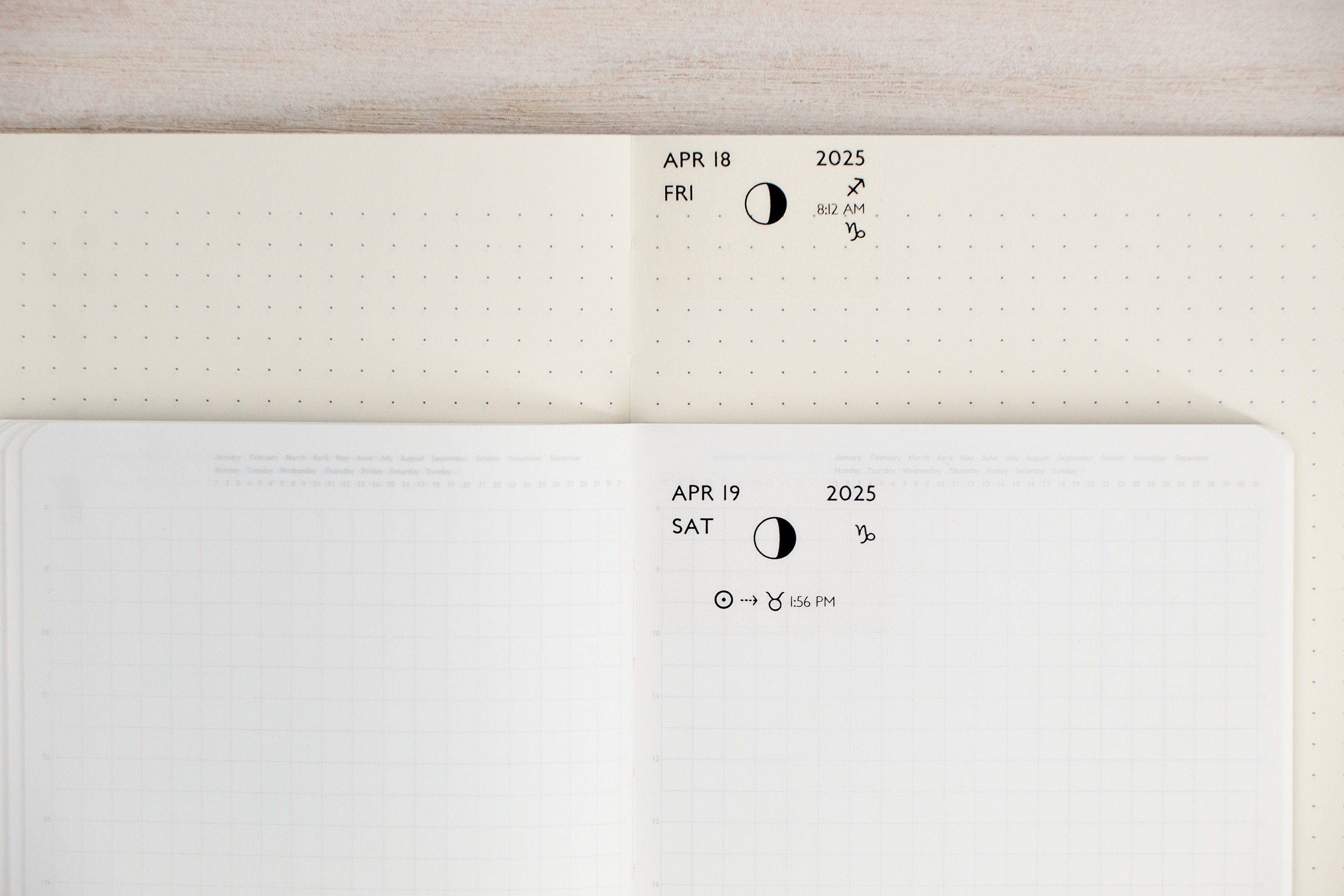 Dated DAILY Astrology Planner Stickers – Central Time Zone (CST/CDT) 1.5" Box Fit & Bujo Journal