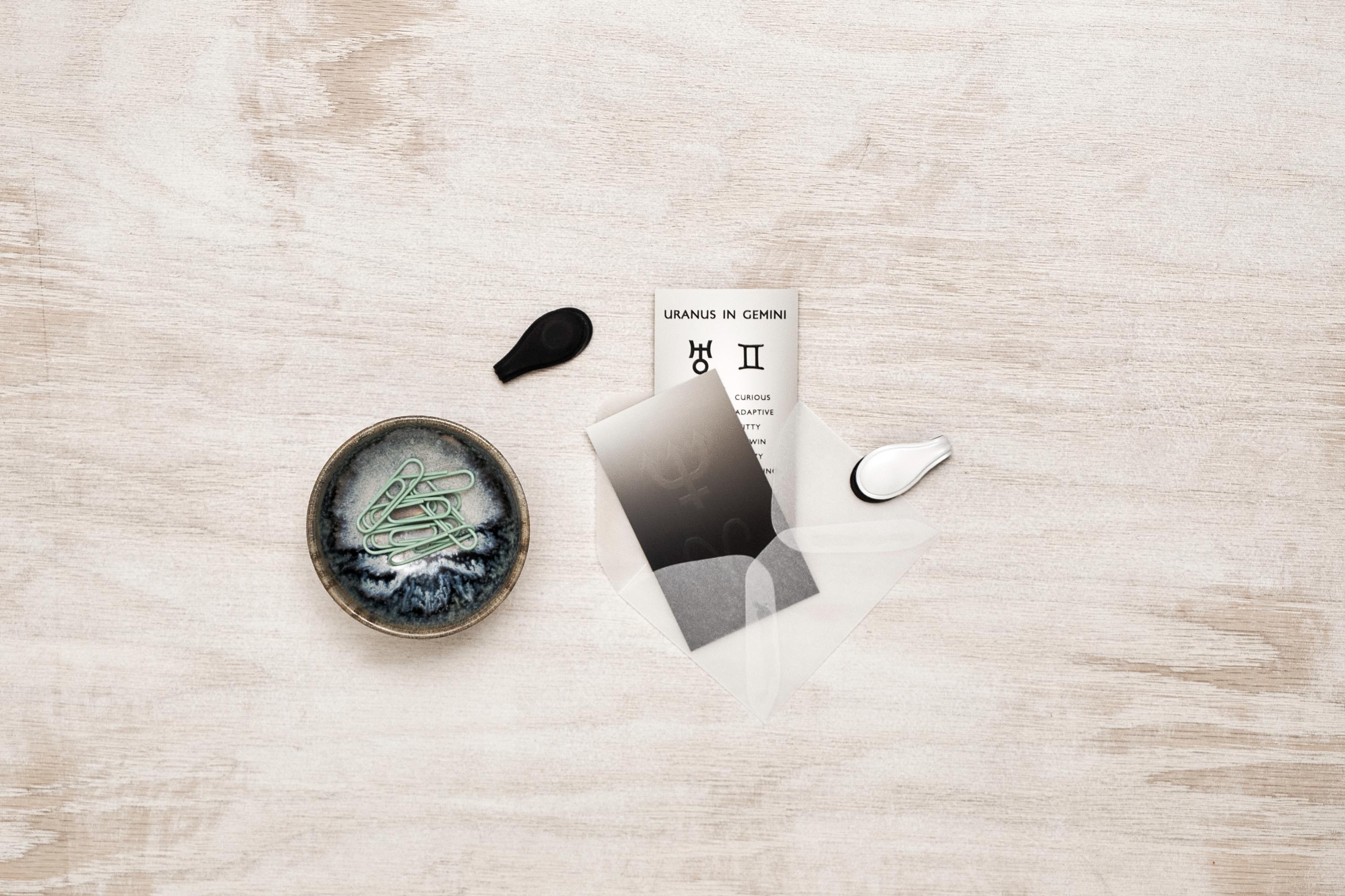 Luxe Soft-Touch Astrology Keyword Reference Cards (Set of Two) – Neptune in Aries & Uranus in Gemini Transit